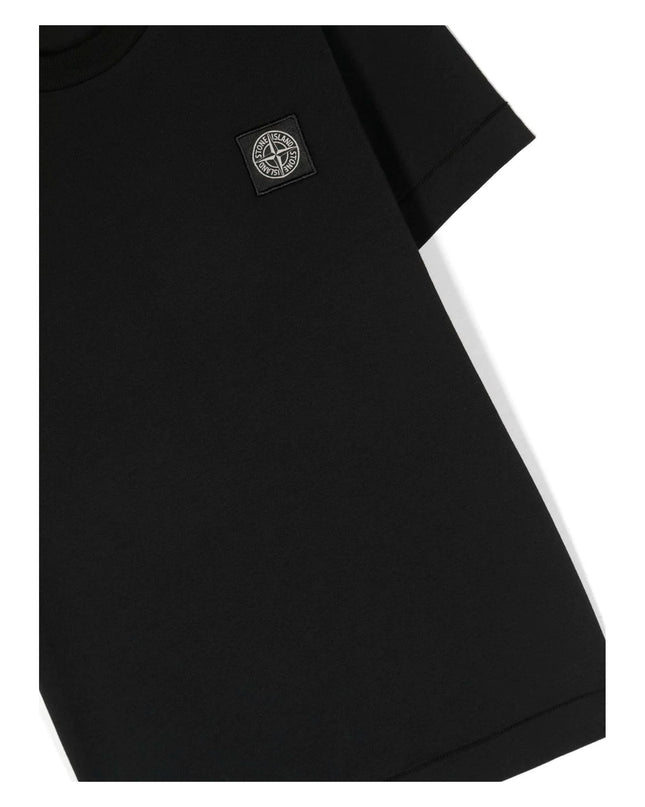 Kids Atelier-Stone Island-Black Logo T-Shirt