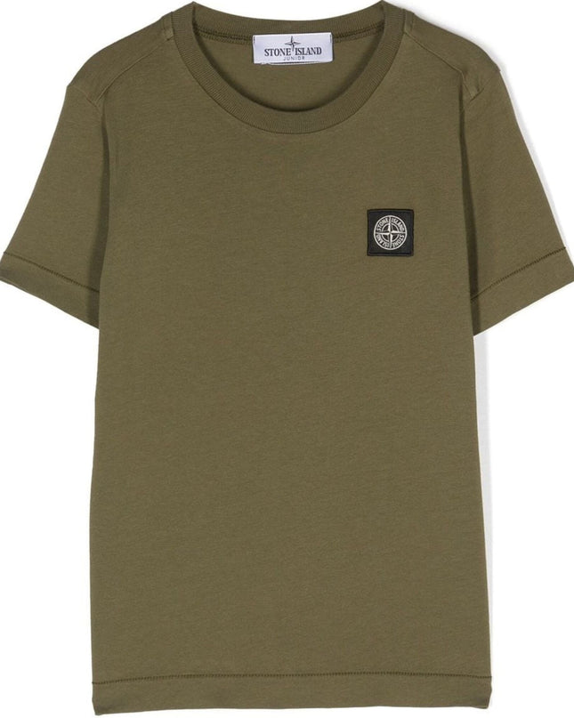Kids Atelier-Stone Island-Military Green Logo T-Shirt
