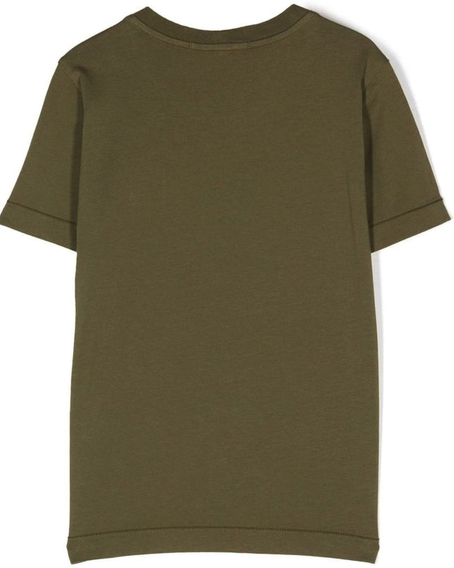 Kids Atelier-Stone Island-Military Green Logo T-Shirt