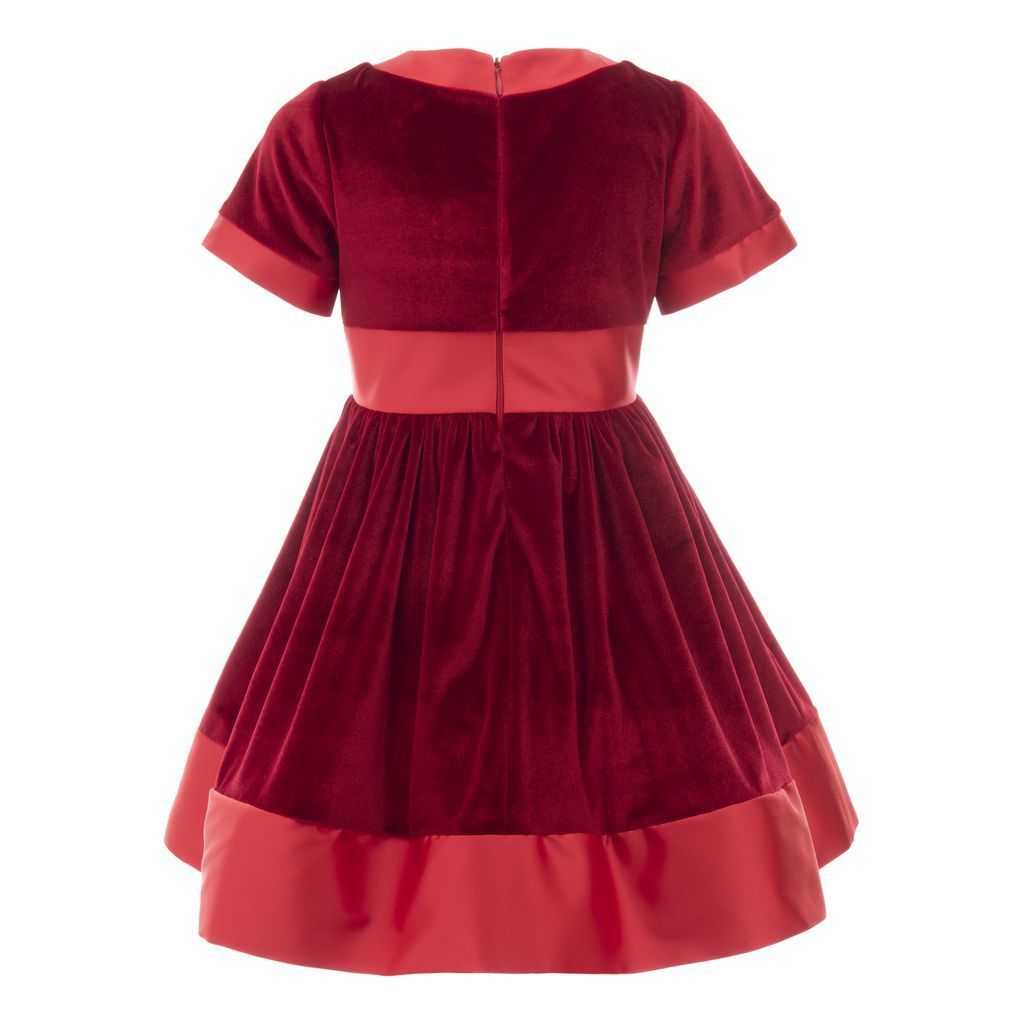 Red Velvet Satin Dress 3Y / Red Ruby Red Velvet Satin Dress 3Y / Red Ruby