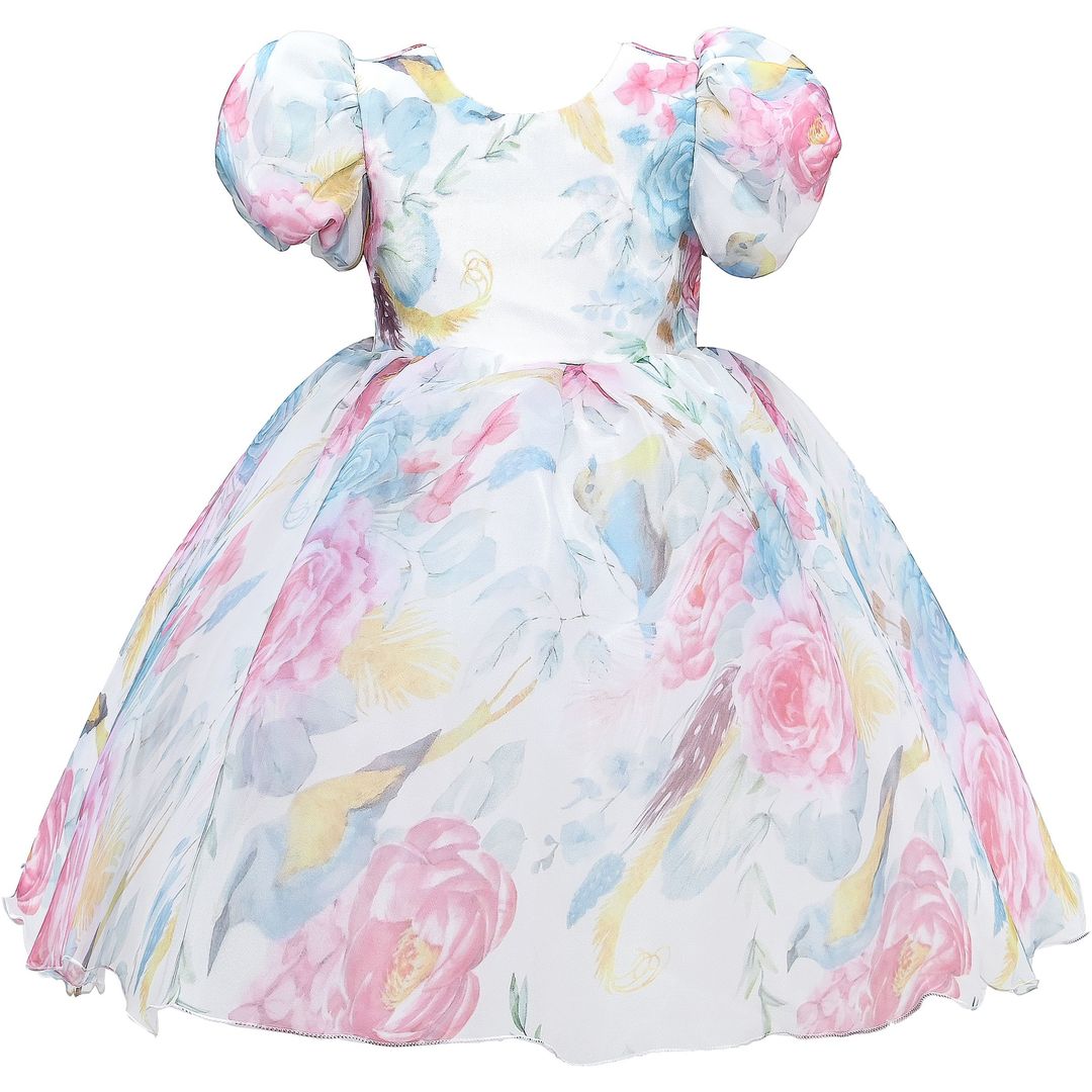 Tulleen Pink Chablis Floral Garden Organza Dress Multicoloured Tulleen Pink Chablis Floral Garden Organza Dress Multicoloured