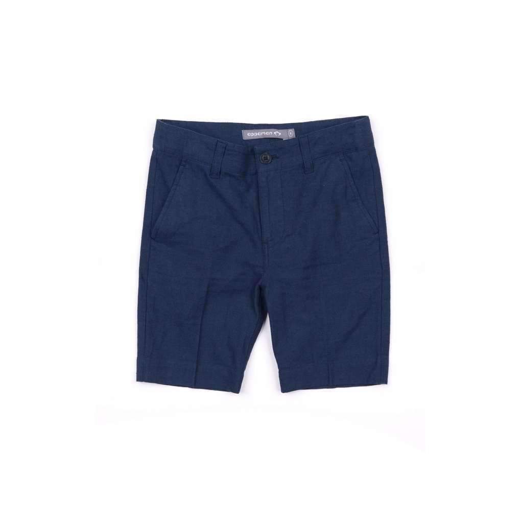 Appaman Navy Blue Herringbone Trouser Shorts-Shorts-Appaman-kids atelier