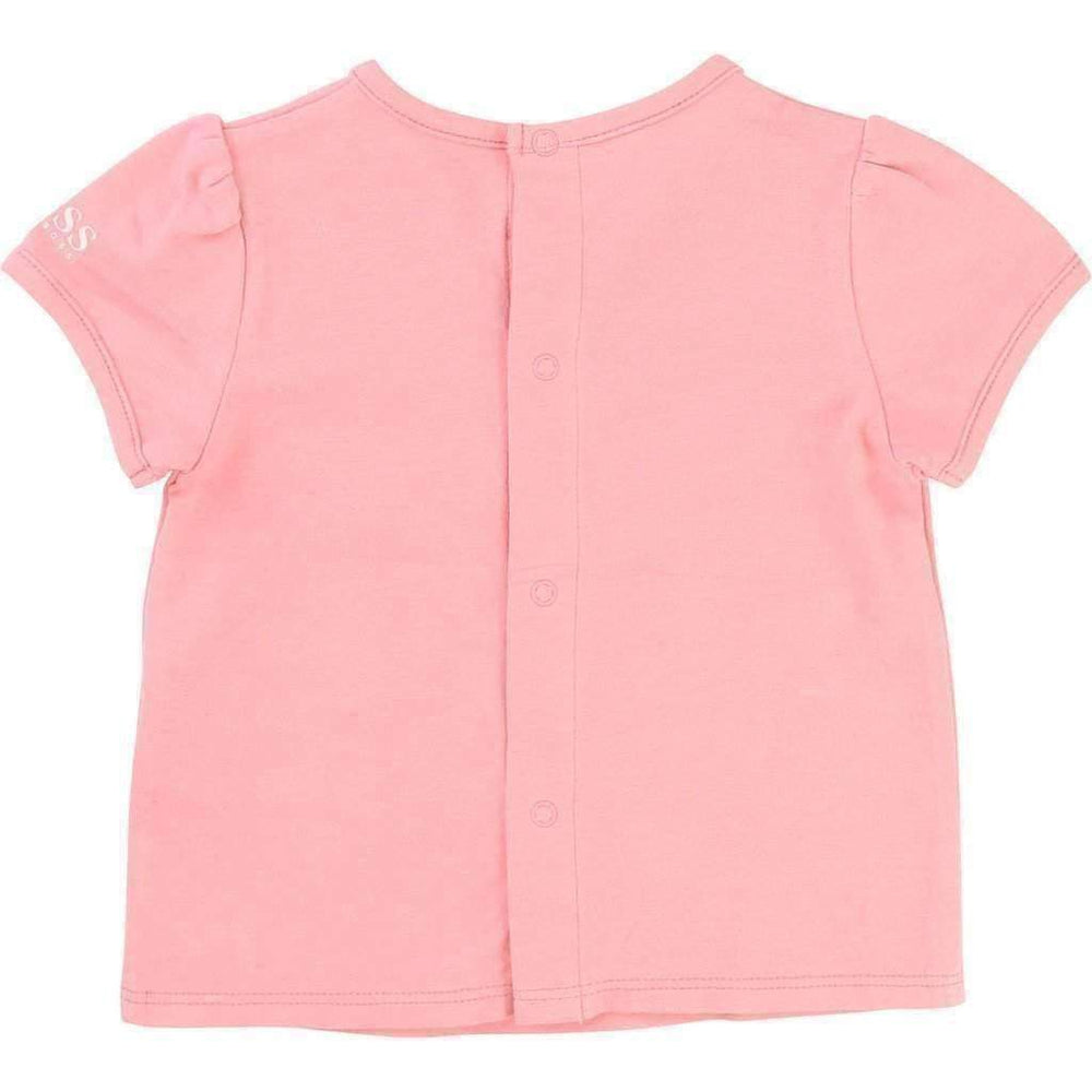 Baby Coral Pink Tshirt-Shirts-BOSS-kids atelier
