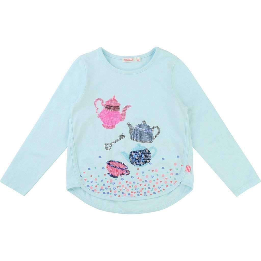 Billieblush Blue Teapot Jersey Shirt-Shirts-Billieblush-kids atelier