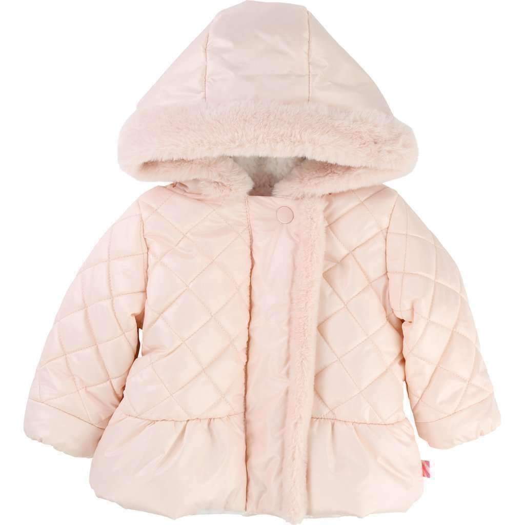 Billieblush Pink Hooded Puffer Jacket-Outerwear-Billieblush-kids atelier