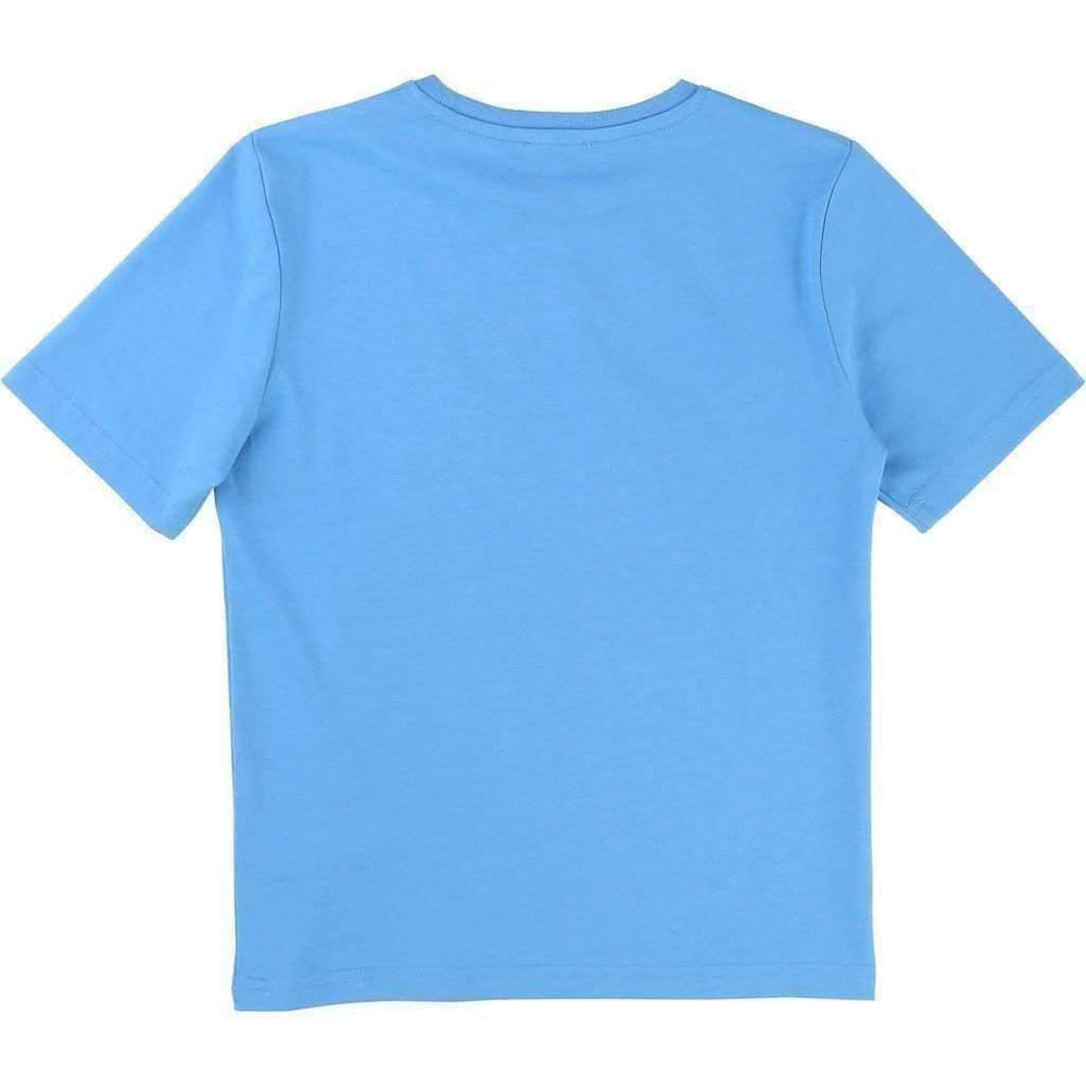 Boss Blue Relief Logo T-Shirt-Shirts-BOSS-kids atelier