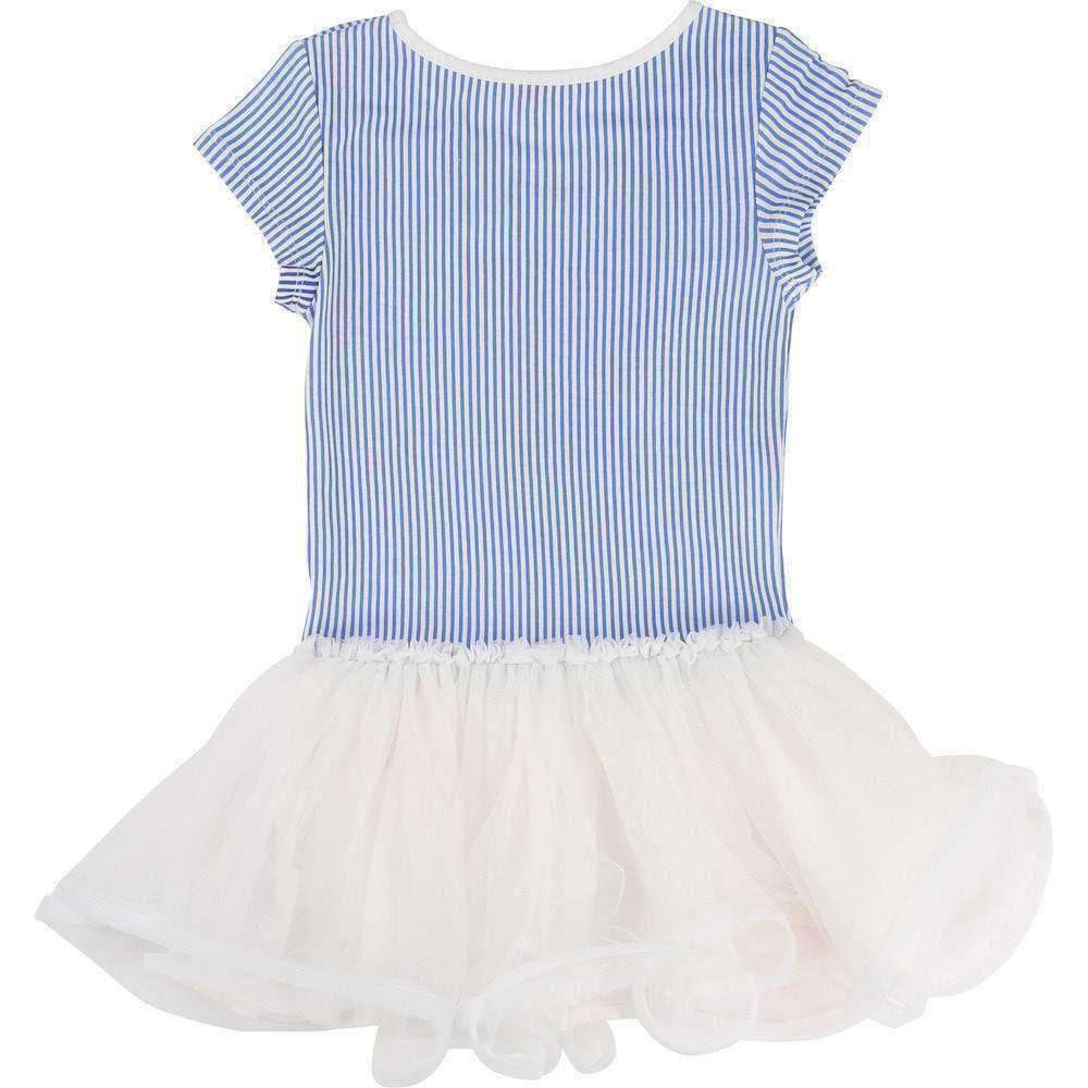 Blue Striped Frill Dress-Dresses-Billieblush-kids atelier