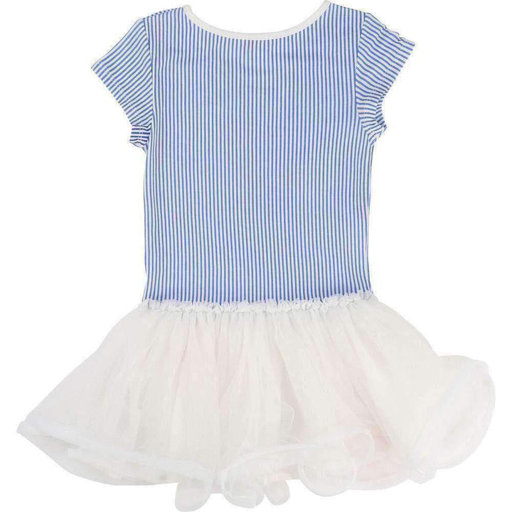 Blue Striped Frill Dress-Dresses-Billieblush-kids atelier