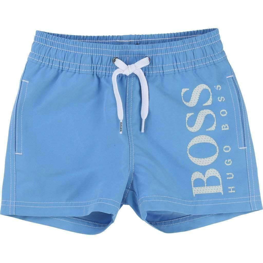 Blue Swim Shorts-Swimwear-BOSS-kids atelier