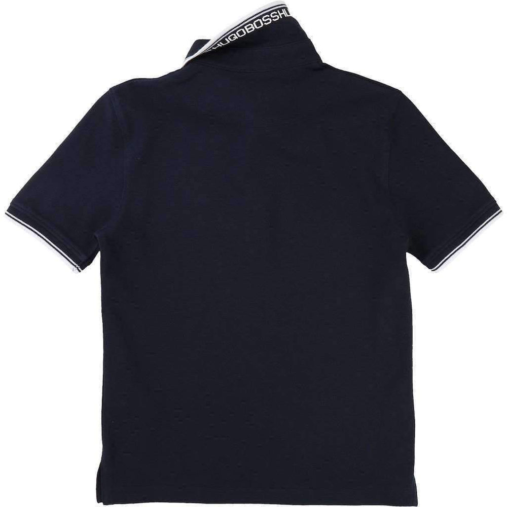 Boss Navy Accented Polo-Shirts-BOSS-kids atelier