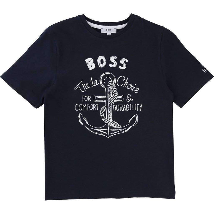 Boss Black Anchor Tee Shirt-Shirts-BOSS-kids atelier