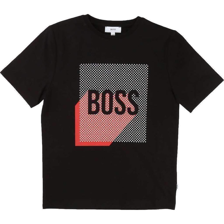 Boss Black Transparent Logo T-Shirt-Shirts-BOSS-kids atelier