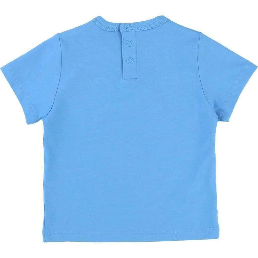 Boss Blue Cotton T-Shirt-Shirts-BOSS-kids atelier