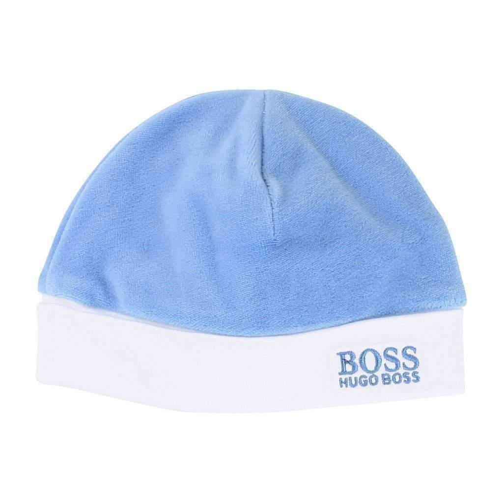 Boss Blue Logo Velvet Hat-Accessories-BOSS-kids atelier