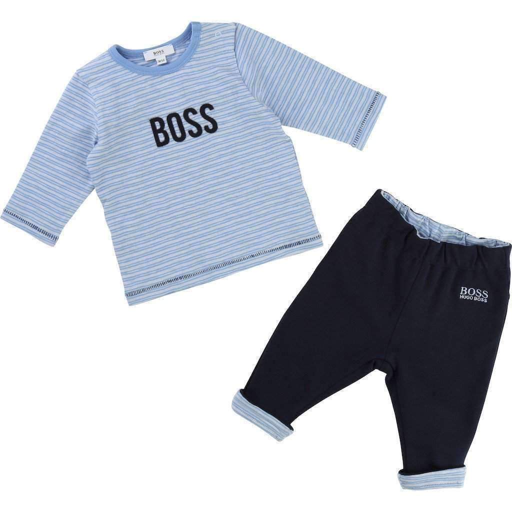 Boss Blue T-Shirt With Pants Outfit-Outfits-BOSS-kids atelier