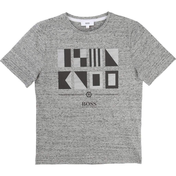 Boss Gray Cubist T-Shirt-Shirts-BOSS-kids atelier