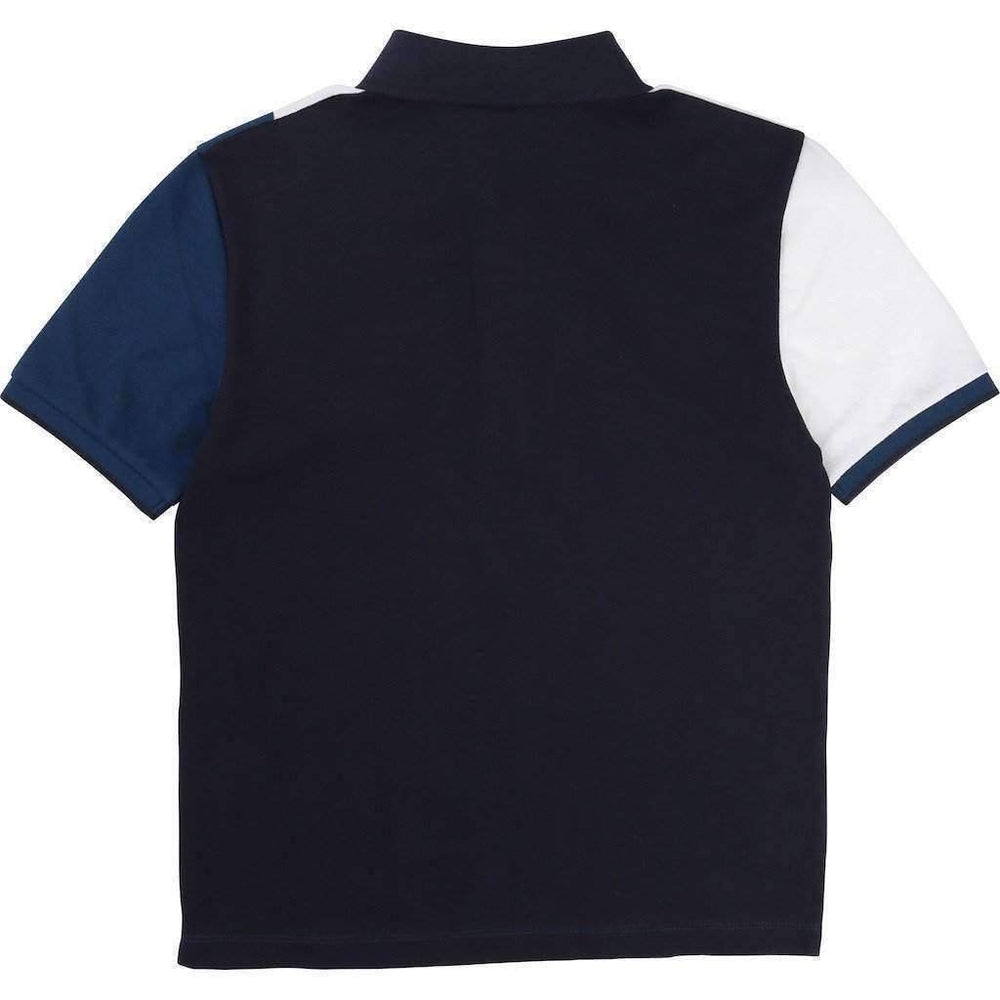 Boss Mid-Blue Diagonal Striped Polo-Shirts-BOSS-kids atelier