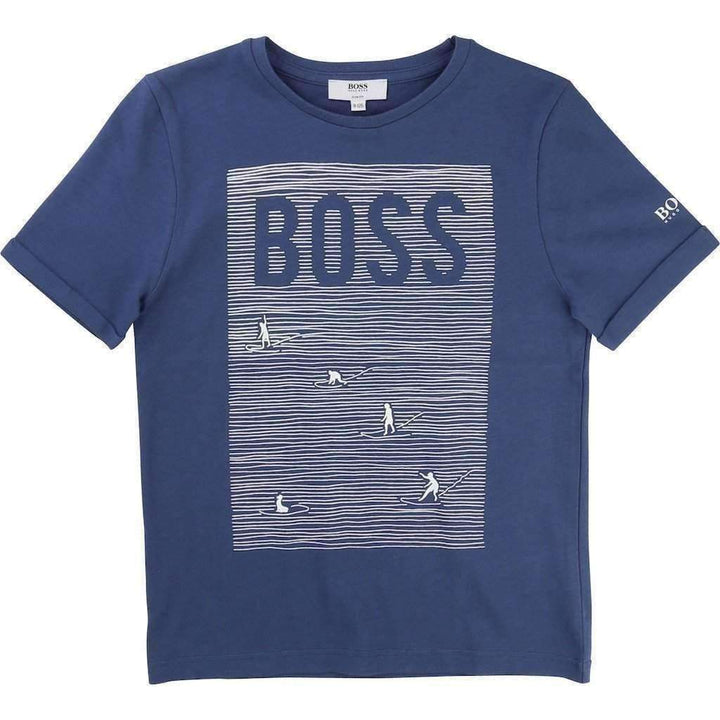 Boss Mid-Blue T-Shirt-Shirts-BOSS-kids atelier