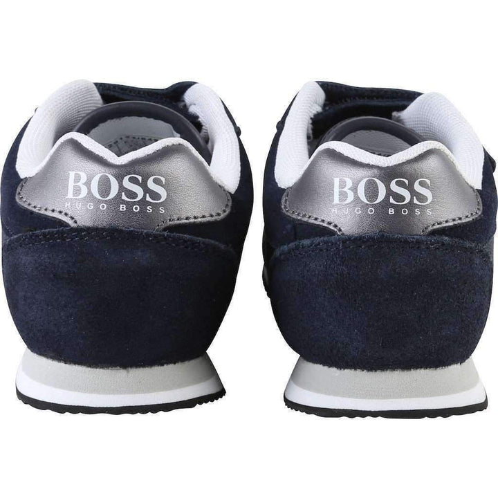 Boss Navy Logo Trainers-Shoes-BOSS-kids atelier