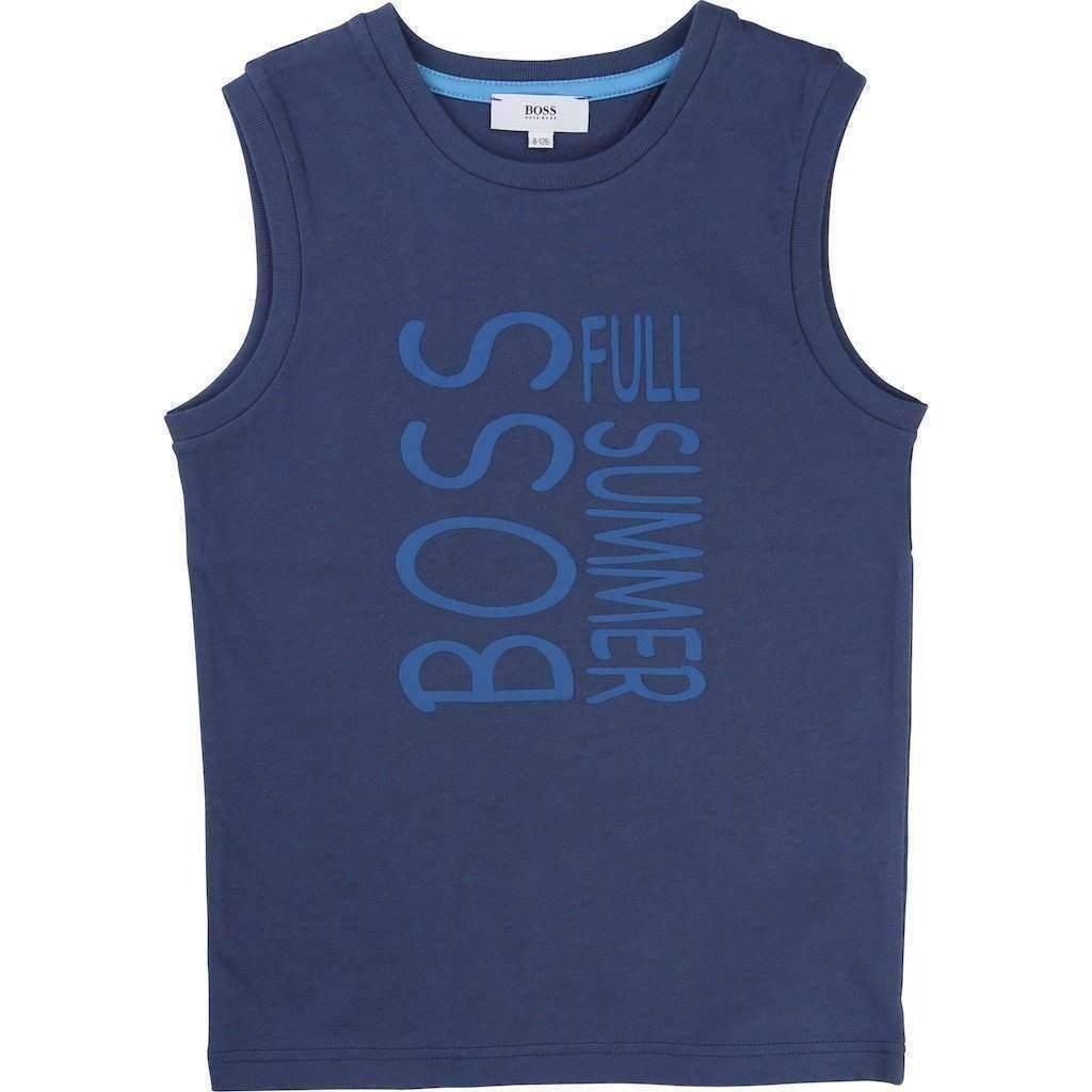 Boss Navy Summer Tank Top-Shirts-BOSS-kids atelier