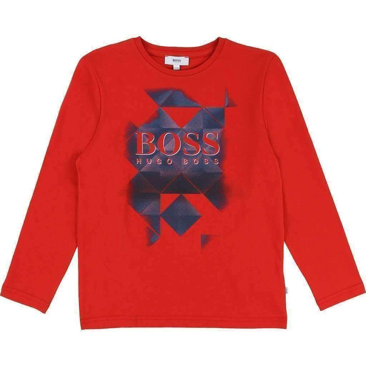 Boss Red Tile Logo Shirt-Shirts-BOSS-kids atelier