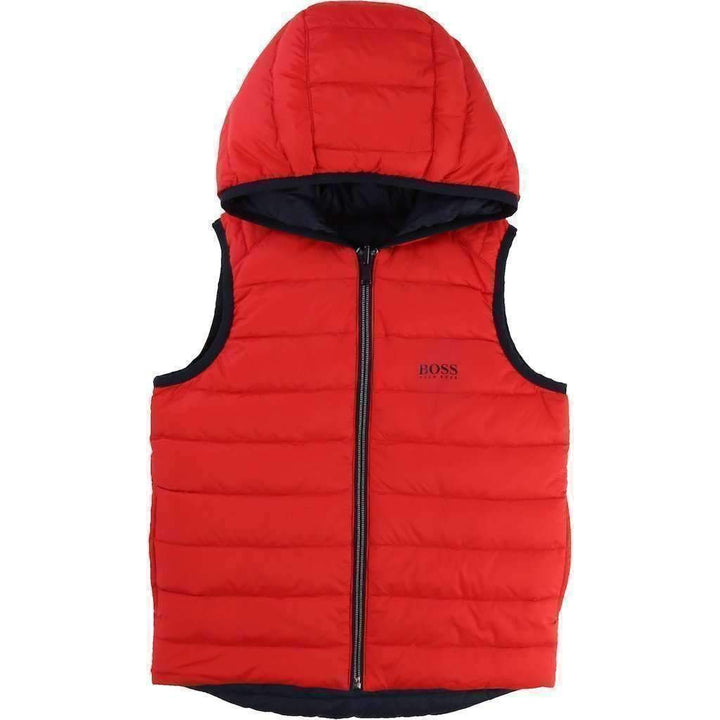Boss Red&Navy Reversible Puffer Vest Jacket-Outerwear-BOSS-kids atelier