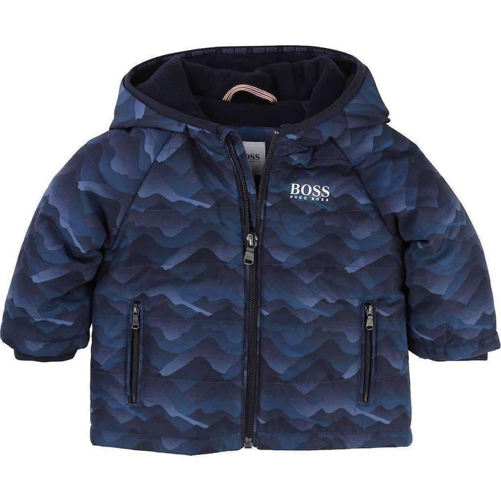 Boss Slate Blue Puffer Jacket-Outerwear-BOSS-kids atelier