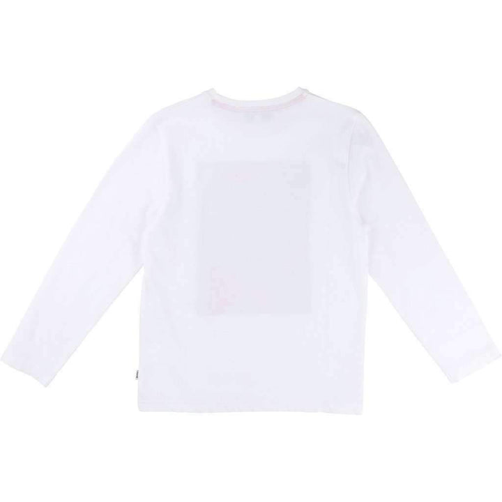 Boss White Abstract Logo Shirt-Shirts-BOSS-kids atelier