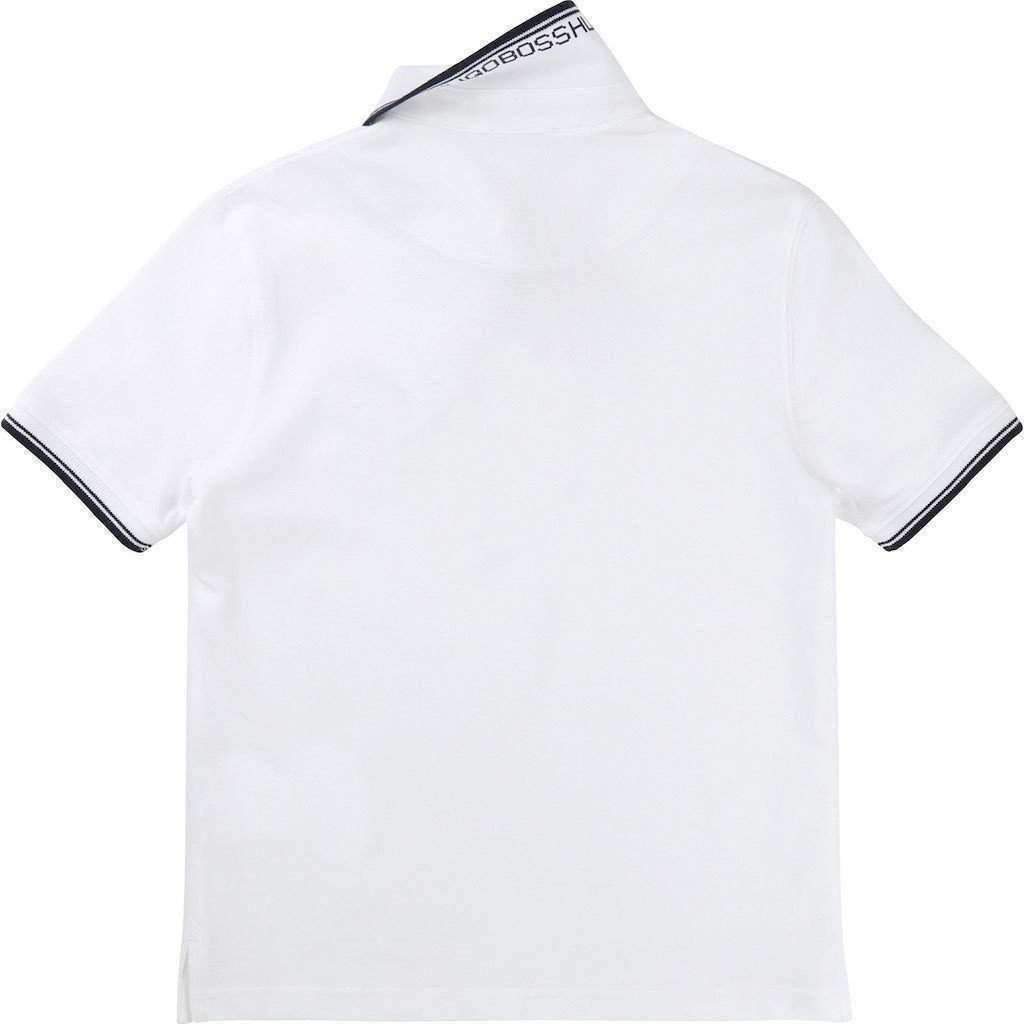 Boss White Accented Polo-Shirts-BOSS-kids atelier