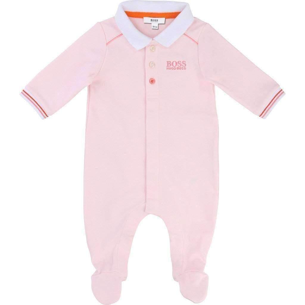 Boss White Collared Pink Pajamas-Pajamas-BOSS-kids atelier
