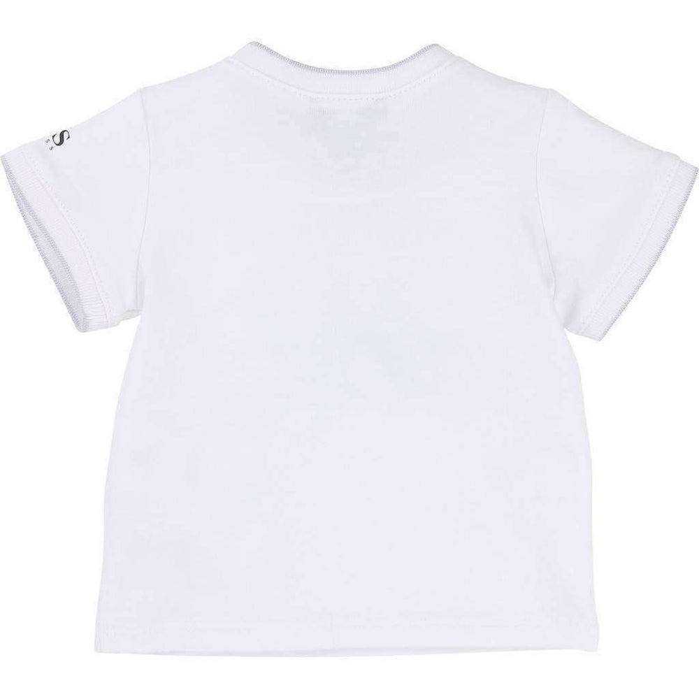 Boss White Fancy Logo Tshirt-Shirts-BOSS-kids atelier