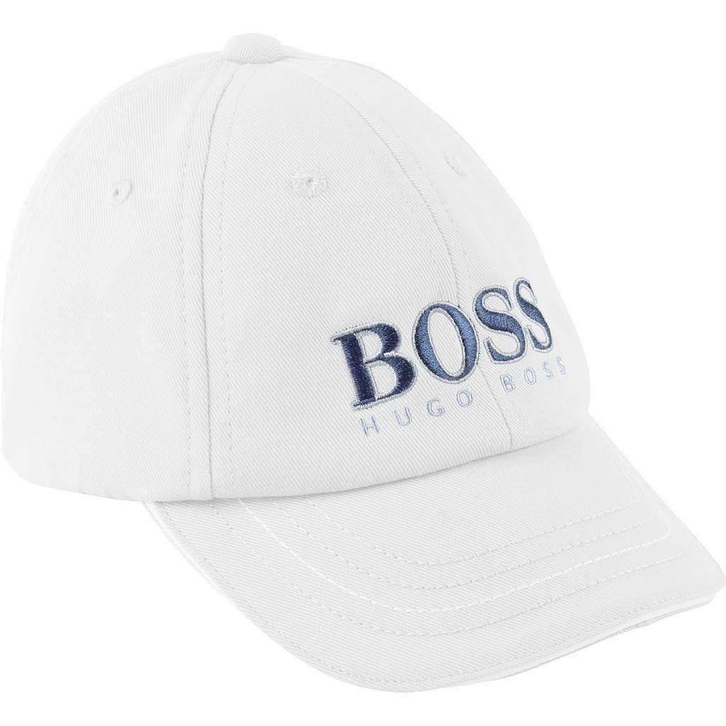 Boss White Logo Cap-Accessories-BOSS-kids atelier