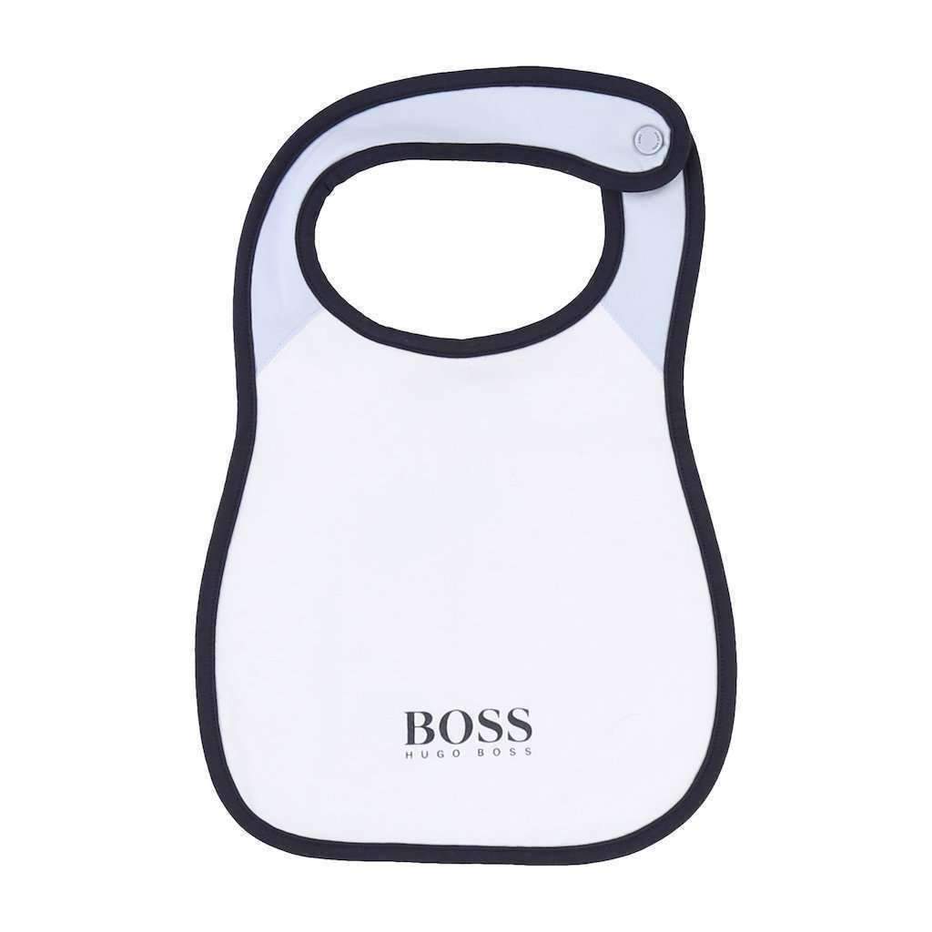 Boss White Logo Cotton Bib-Accessories-BOSS-WHITE-One Size-kids atelier