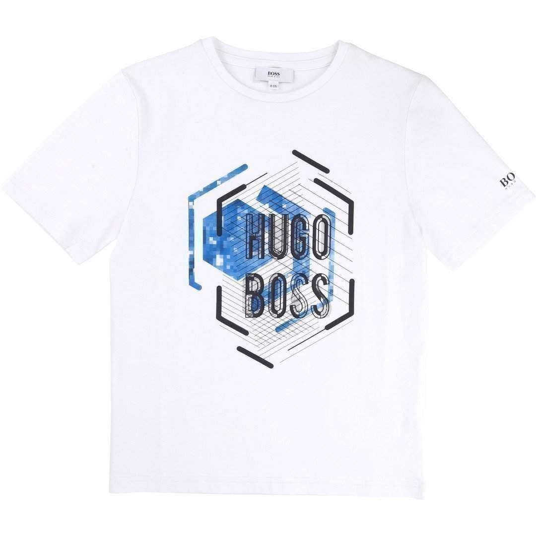 Boss White Logo T-Shirt-Shirts-BOSS-kids atelier