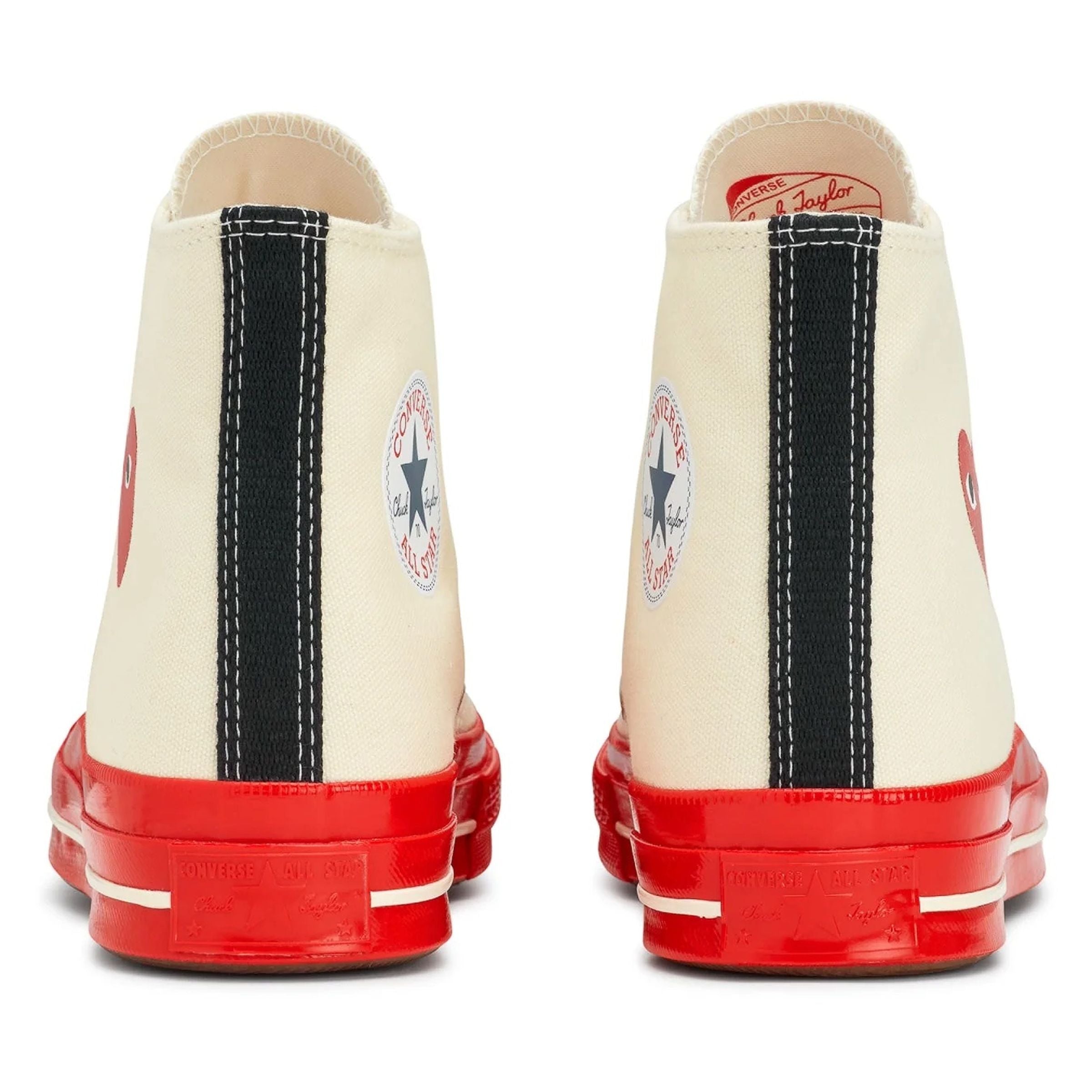 Comme des Garcons Play Off White Red Converse Edition Chuck 70 High Top Sneakers