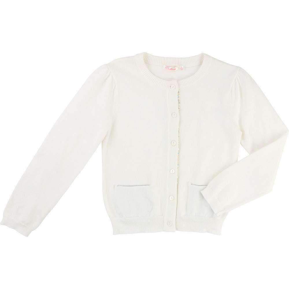 Classic White Cardigan-Outerwear-Billieblush-kids atelier