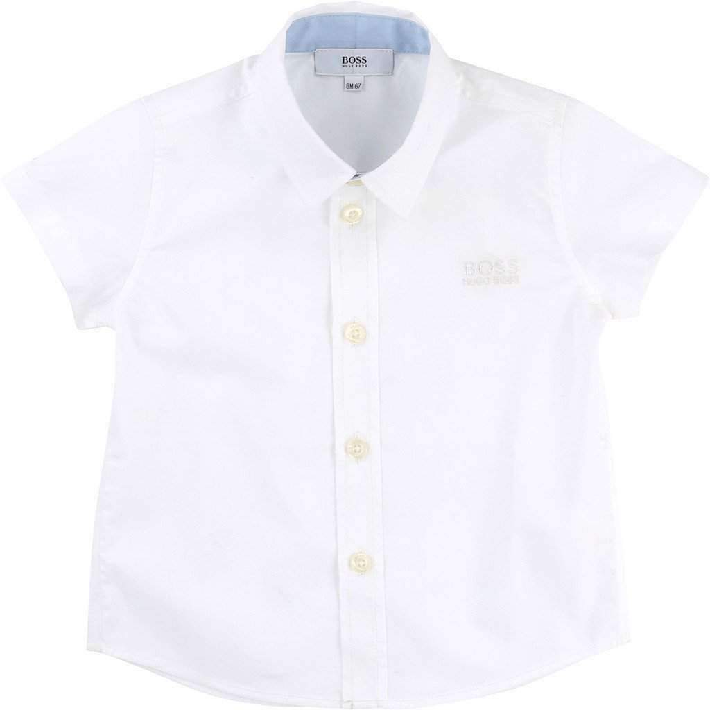 Classic White Short Sleeve Shirt-Shirts-BOSS-kids atelier
