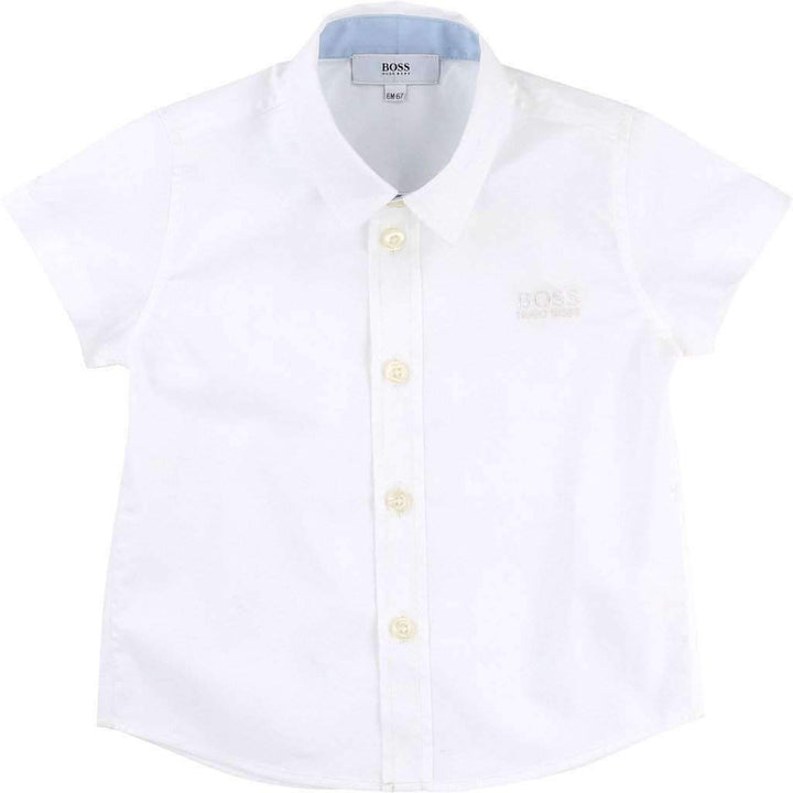 Classic White Short Sleeve Shirt-Shirts-BOSS-kids atelier
