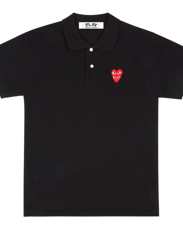 Black Double Heart Polo