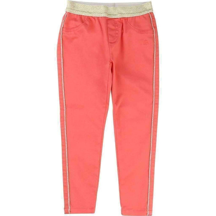 Coral Pink Jeggings-Pants-Billieblush-kids atelier