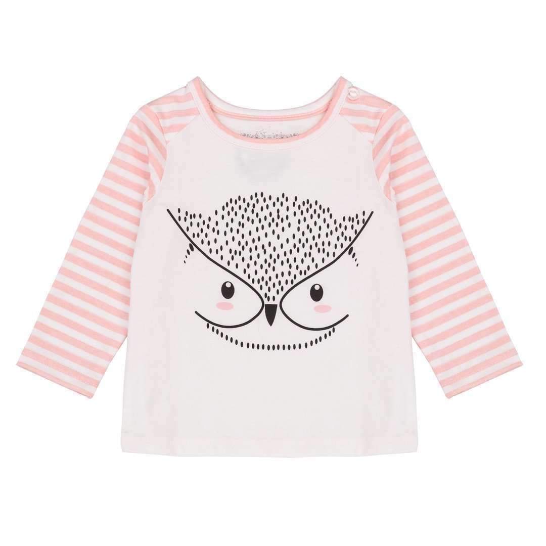 Deux Par Deux Pink Owl T-Shirt-Shirts-Deux Par Deux-kids atelier