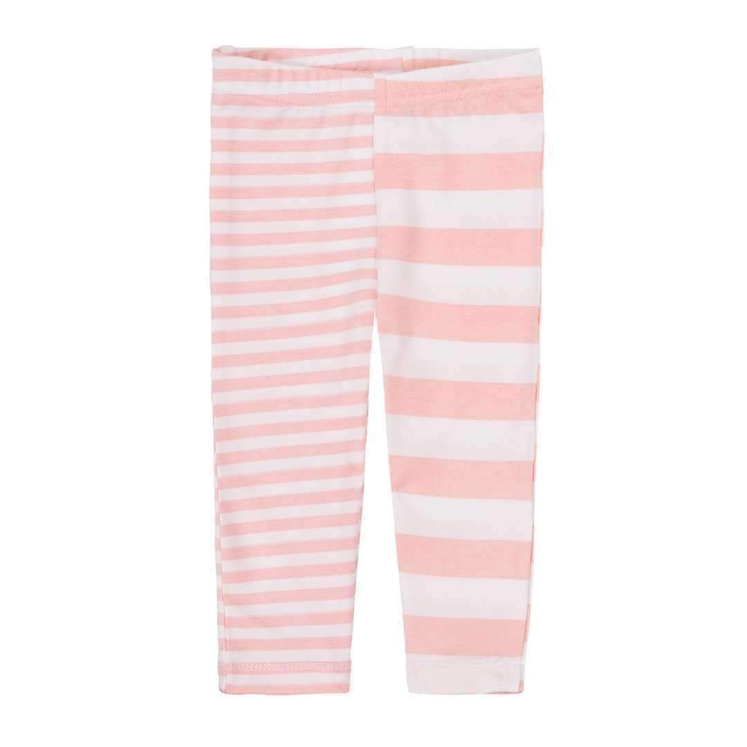Deux Par Deux Pink & White Striped Leggings-Leggings-Deux Par Deux-kids atelier