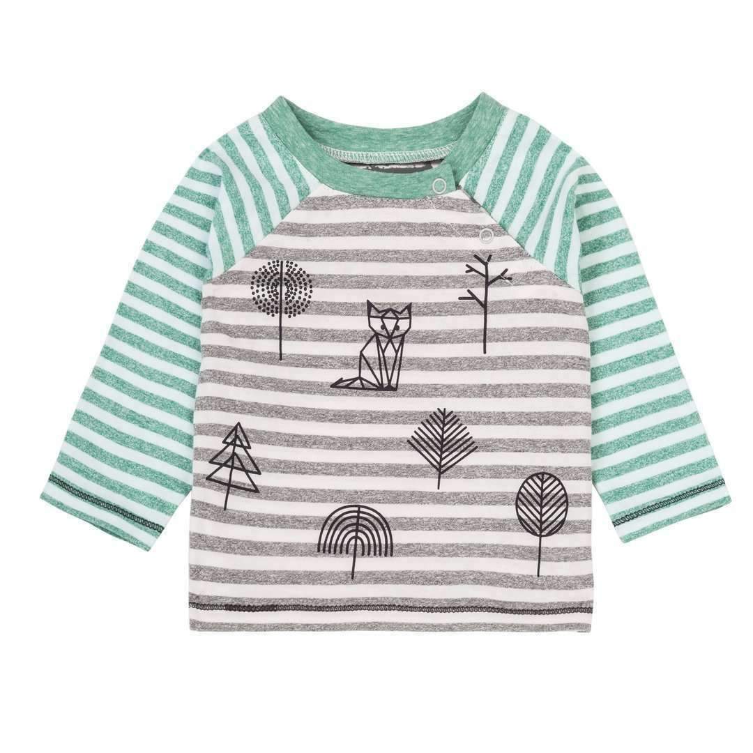 Deux Par Deux Striped Forest T-Shirt-Shirts-Deux Par Deux-kids atelier