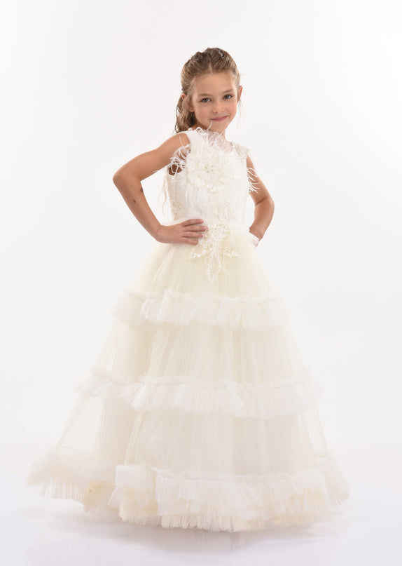 Off White Jasmine Tulle Dress