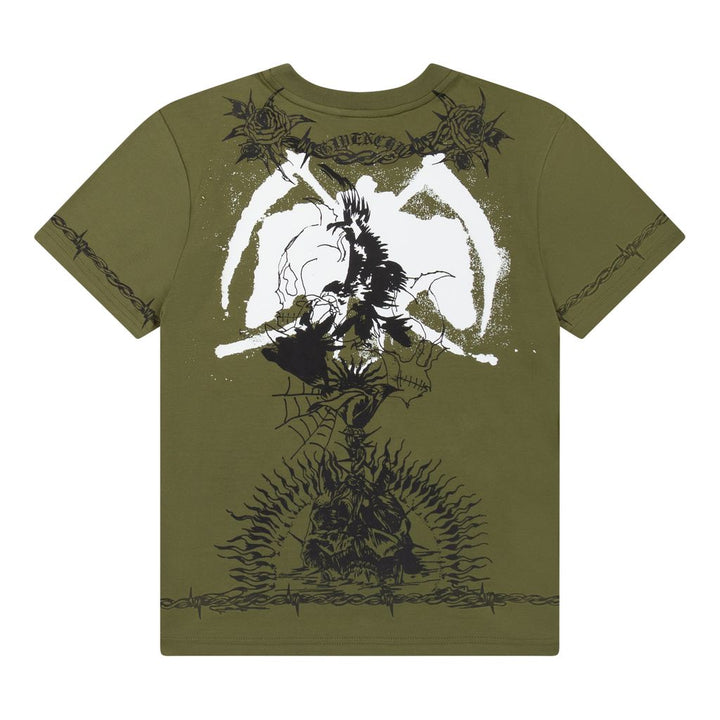 givenchy-Green Gothic Tattoo T-Shirt-h25335-64h