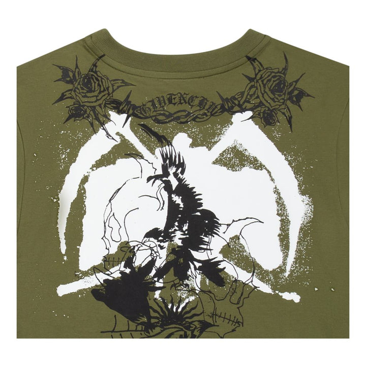 givenchy-Green Gothic Tattoo T-Shirt-h25335-64h