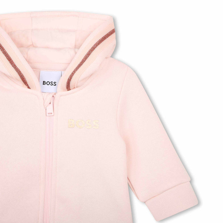boss-j95368-44l-Pink Cotton Zip-Up Hoodie