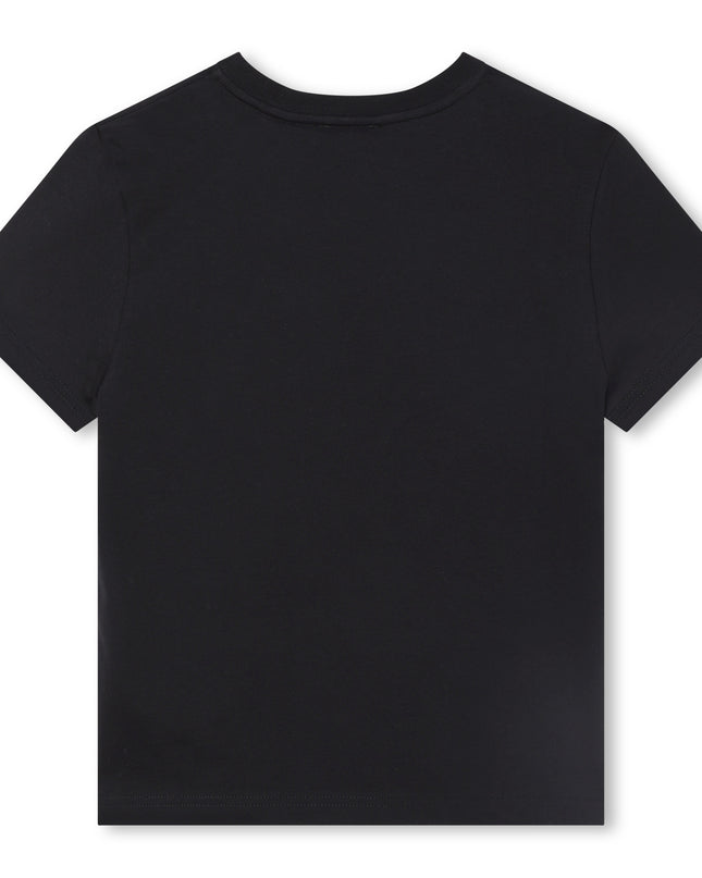 givenchy-h25460-09b-Black Curved Logo T-Shirt