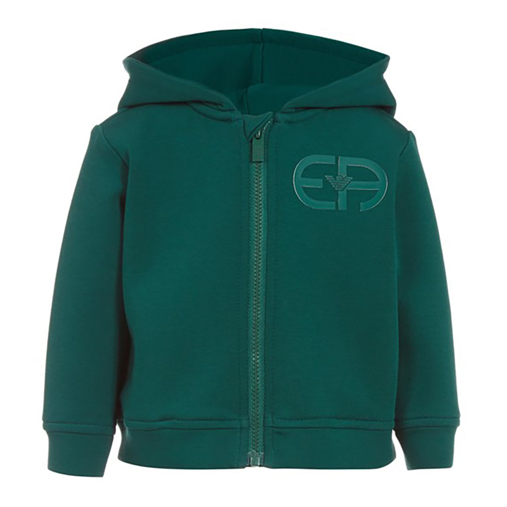 armani-Green Double Jersey Zip hoodie-6lhbj2-1jhsz-0576