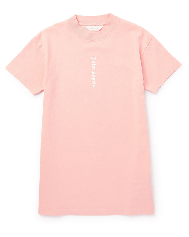 palm-angels-pgdb002c99jer0013001-Pink Logo Print T-Shirt Dress